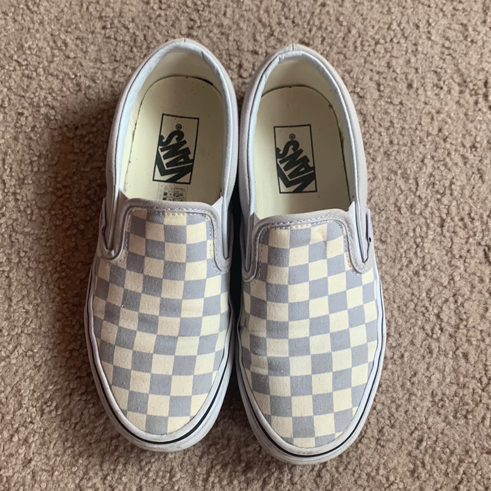 Checkered slip on vans